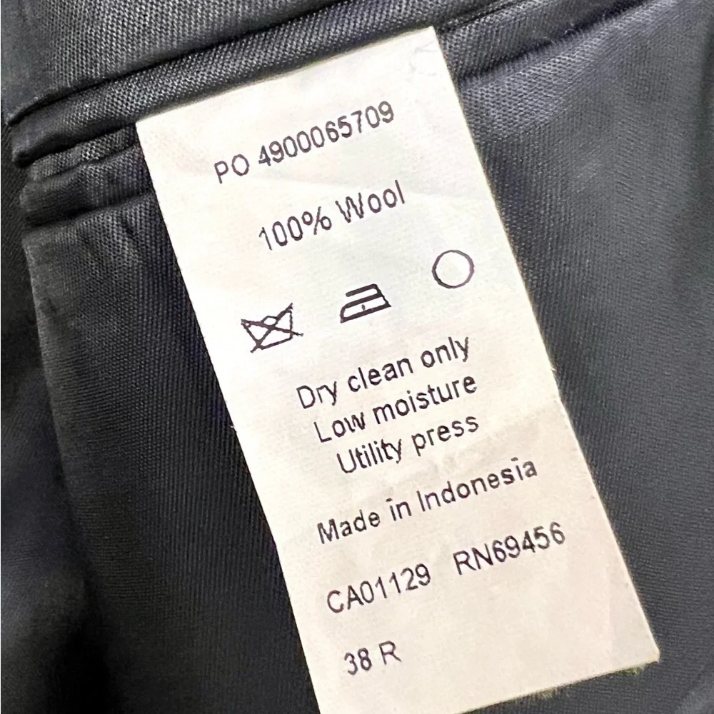 CALVIN KLEIN Extreme Fit 100% Wool black blazer men’s size 38R luxury